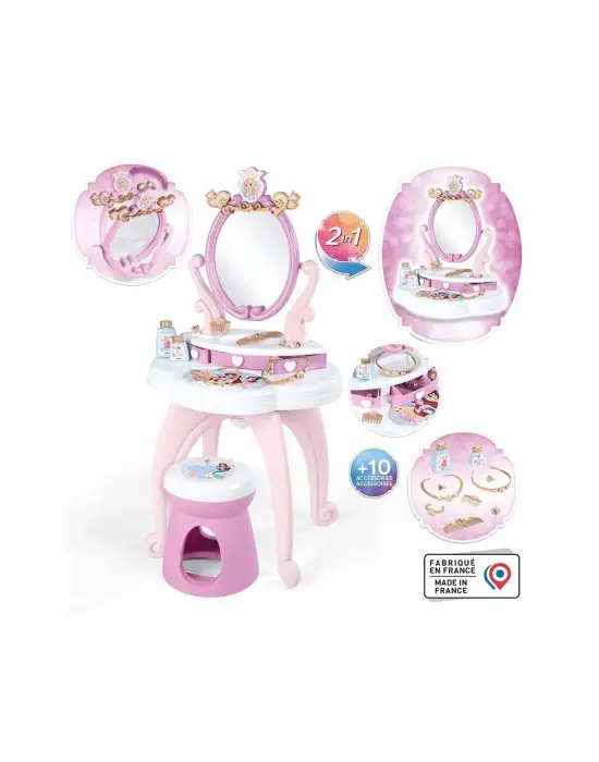7600320250 Smoby Disney Prensesleri 2si1 arada Güzellik Masası Oyun Seti