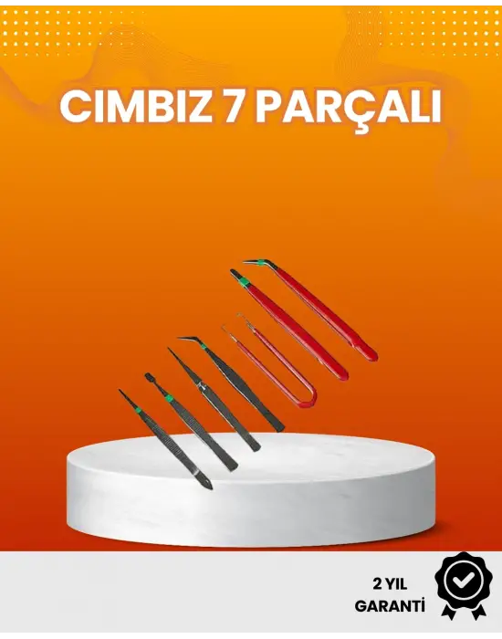 7’li Hassas Uçlu Cımbız Seti Antistatik Esd Kaplamalı Profesyonel