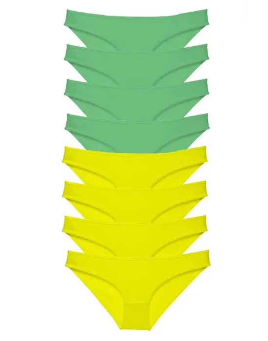 Renkli Likralı Kadın Slip Seti