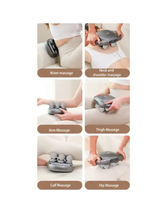 8 Başlıklı Şarjlı Isıtmalı Masaj Aleti