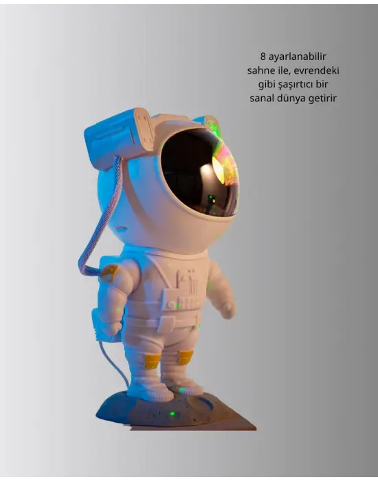 8 Efektli Astronot Galaxy Projektör Uzaktan Kumandalı Led Gece Lambası