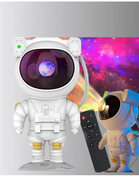 8 Efektli Astronot Galaxy Projektör Uzaktan Kumandalı Led Gece Lambası