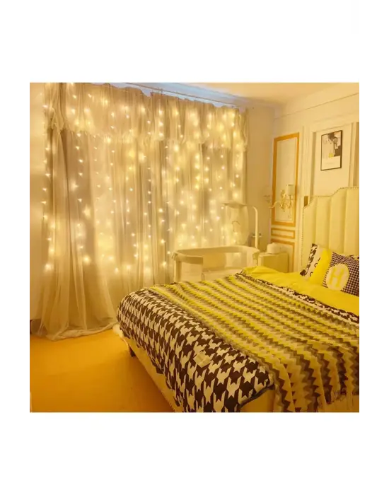 8 Fonksiyonlu Peri Perde Led Uzaktan Kumandalı Günışığı Perde Peri Led (3 Mt X 3 Mt)