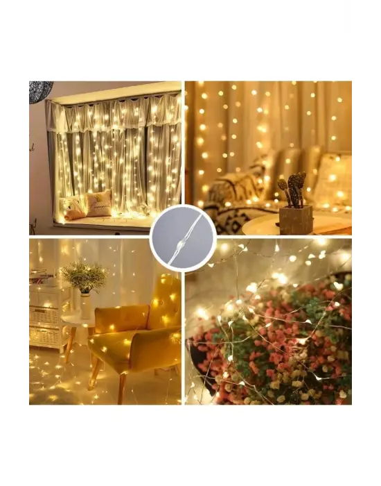 8 Fonksiyonlu Peri Perde Led Uzaktan Kumandalı Günışığı Perde Peri Led (3 Mt X 3 Mt)