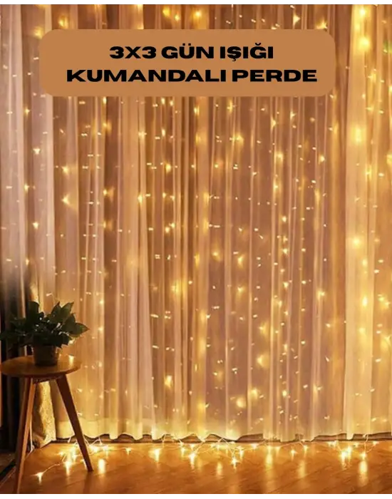 8 Fonksiyonlu Uzaktan Kumandalı Günışığı Perde Peri Led Dekoratif Işık