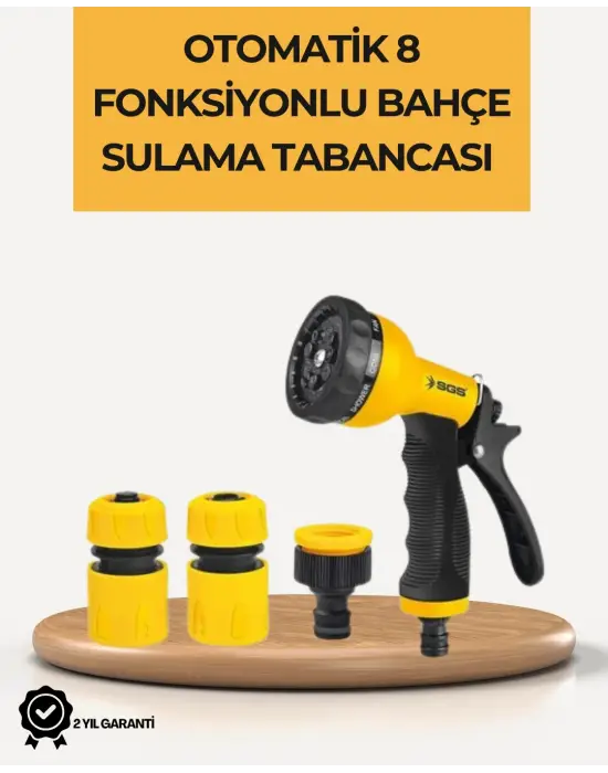 8 Modlu Bahçe Sulama Tabancası Seti Bitki Çiçek Araç Temizleme