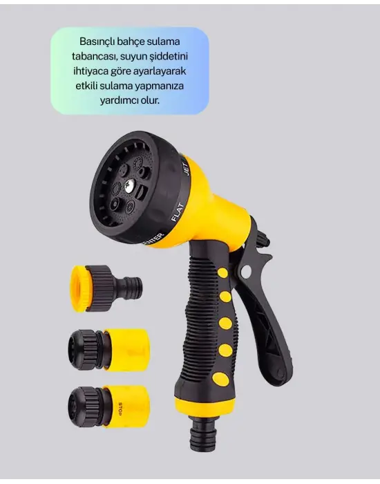 8 Modlu Bahçe Sulama Tabancası Seti Bitki Çiçek Araç Temizleme