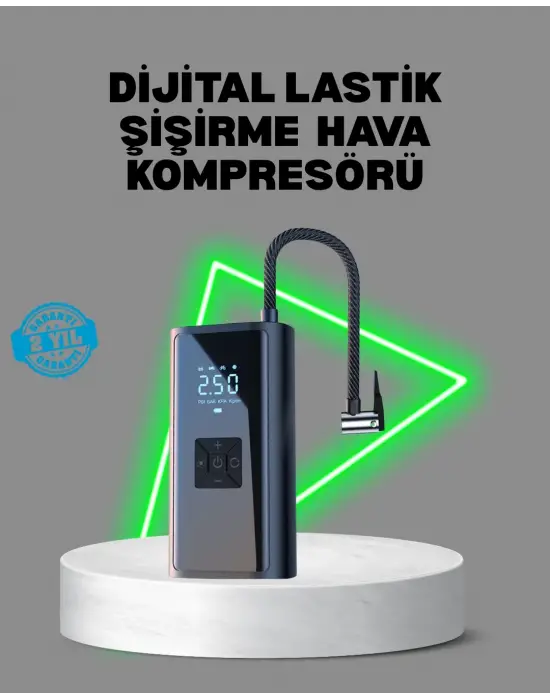 80w Kablosuz Dijital Ekranlı Taşınabilir Lastik Şişirme Pompası