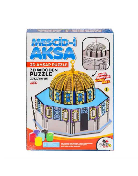Omarı 3D Mescid-i Ahka Ahşap Puzzle ve Boyama Kiti