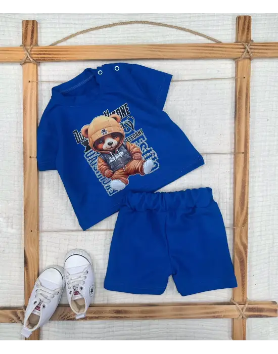 Eğlenceli Dansçı Ayıcık Baskılı Bebek Takımı