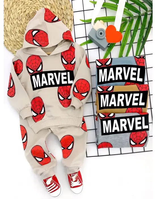 Göz Alıcı 3lü Kapşonlu Uzun Kollu Bebek Takımı