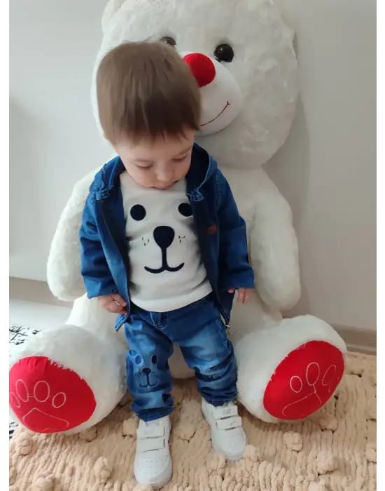 Modern Bebek Erkek Takımı Uzun Kol Sweatli Mavi