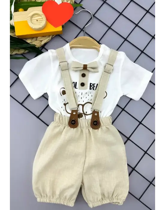 Modern Papyon Detaylı Erkek Bebek Takımı
