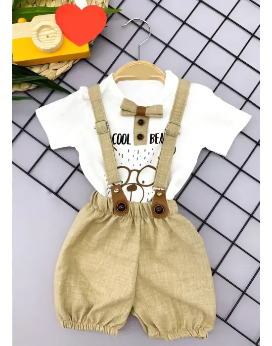 Modern Papyon Detaylı Erkek Bebek Takımı