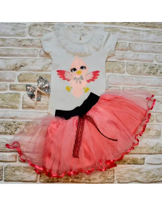 Şık Kız Bebek Takımı Etek Toka Hediyeli