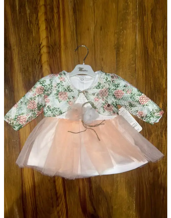 Omarı Pudra Renkli Prenses Elbise 9-18 Ay