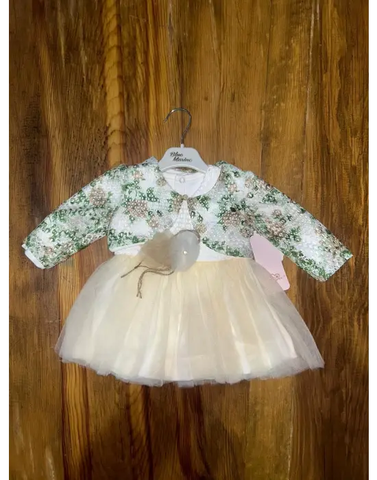 Omarı Prenses Temalı Sarı Bebek Elbisesi