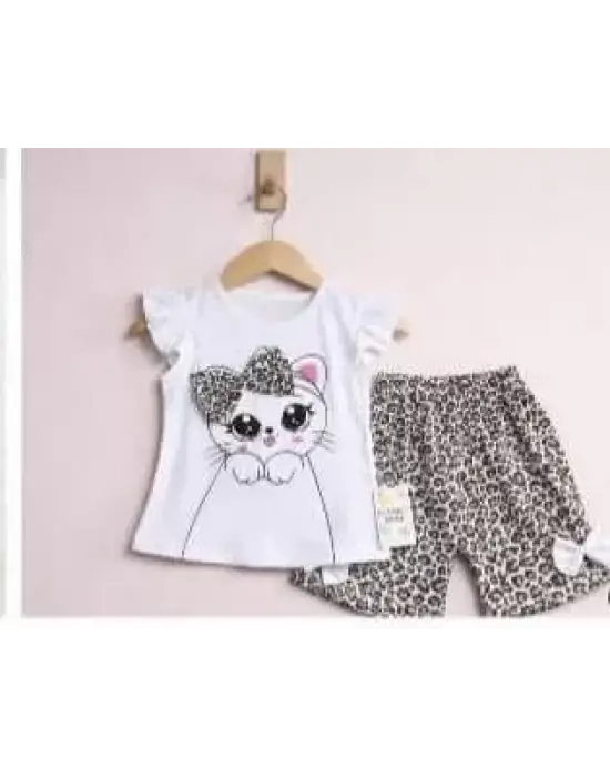 9/24 Ay Leopar Kedi Baskılı Bebek Takımı