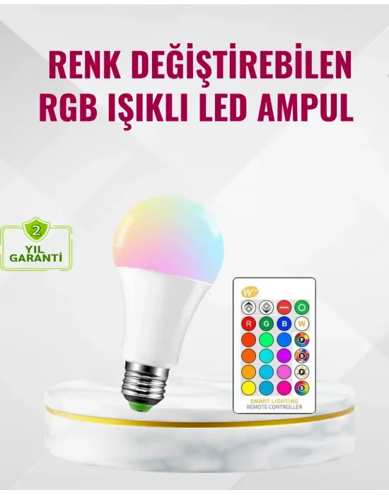 9 Watt Beyaz Işık Ve Renk Ayarlı Akıllı Led Ampul