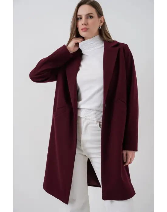 9085 Kaşe Kaban - Bordo