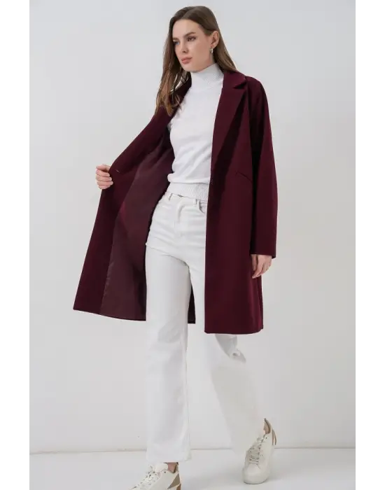 9085 Kaşe Kaban - Bordo