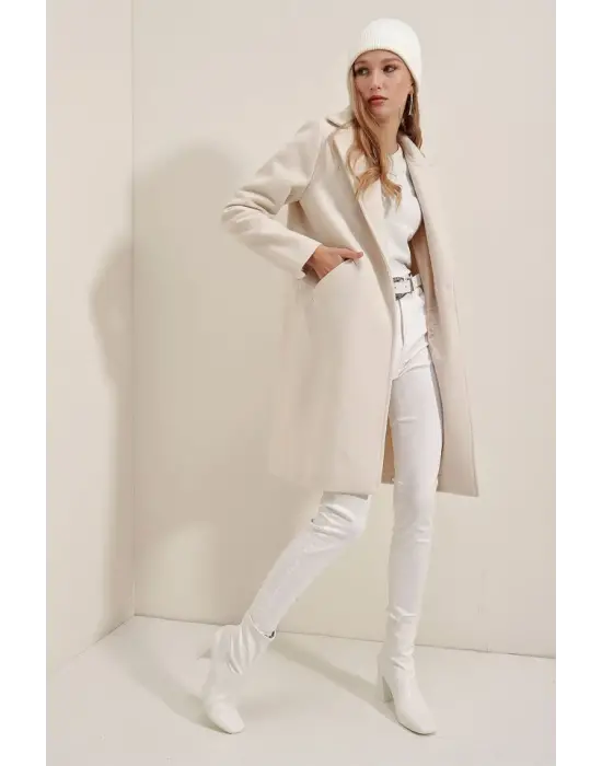 9085 Kaşe Kaban - Ekru