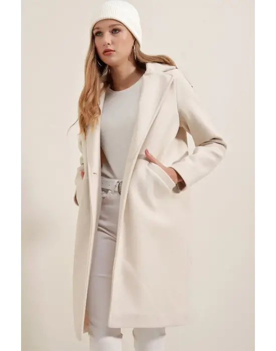 9085 Kaşe Kaban - Ekru