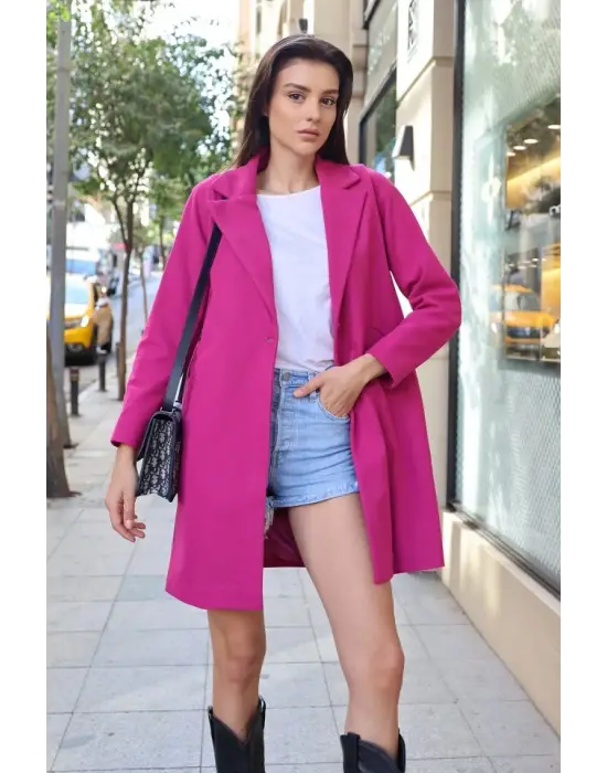 9085 Kaşe Kaban - Fuşya