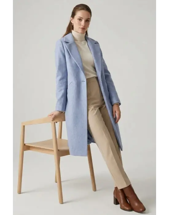 9085 Kaşe Kaban - Mavi