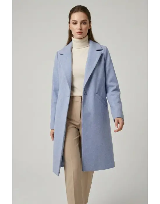 9085 Kaşe Kaban - Mavi