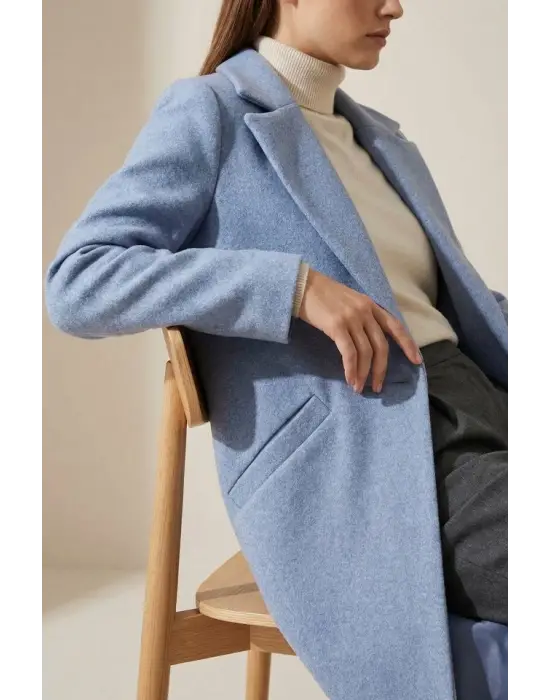 9085 Kaşe Kaban - Mavi