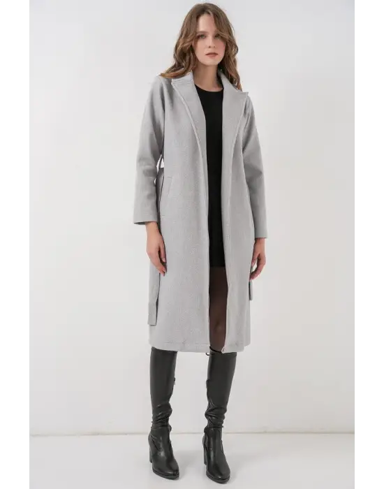 Yüksek Kalite Kruvaze Yaka Kaşe Kaban