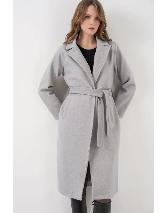 Yüksek Kalite Kruvaze Yaka Kaşe Kaban