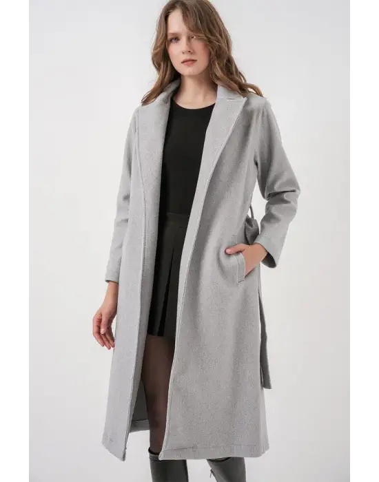 Yüksek Kalite Kruvaze Yaka Kaşe Kaban