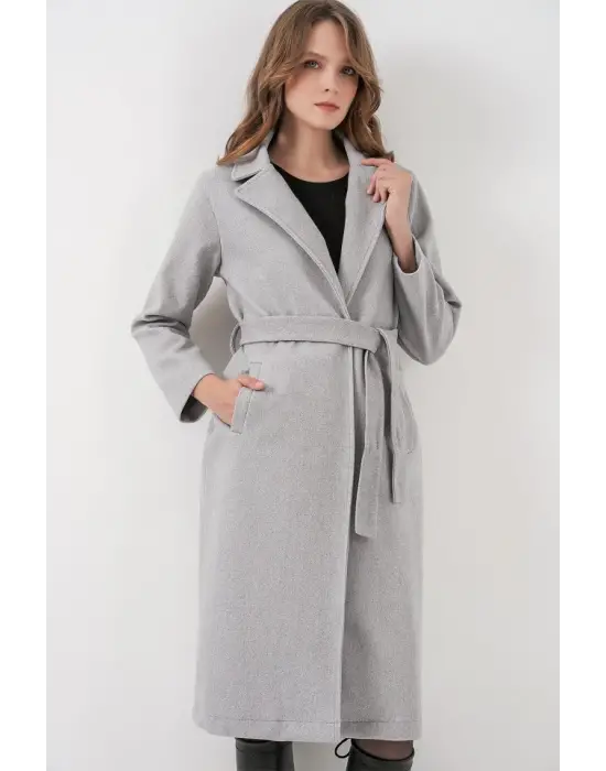 Yüksek Kalite Kruvaze Yaka Kaşe Kaban