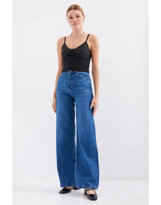 918 İp Askılı Crop Top - Siyah