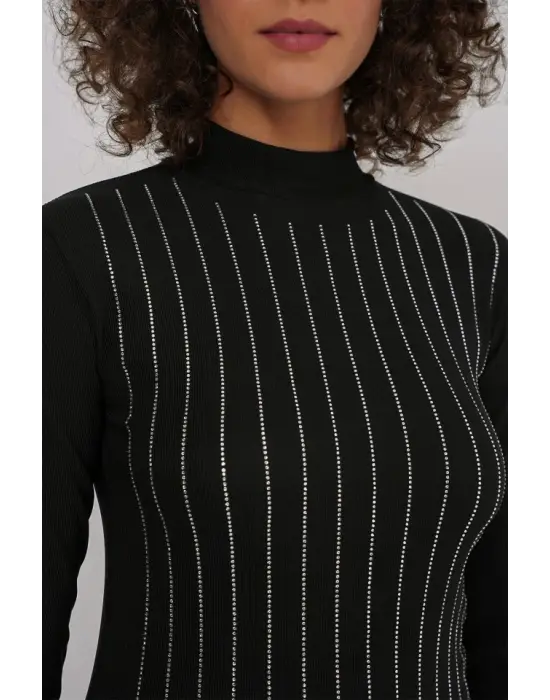 922 Taşlı Body - Siyah