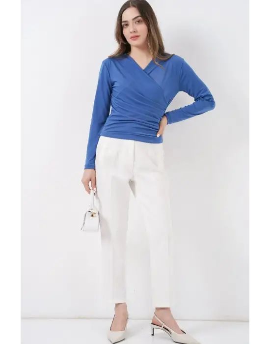 Minimal Anvelop Yaka Sandy Bluz