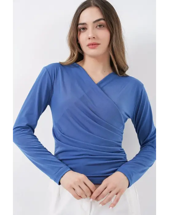 Minimal Anvelop Yaka Sandy Bluz