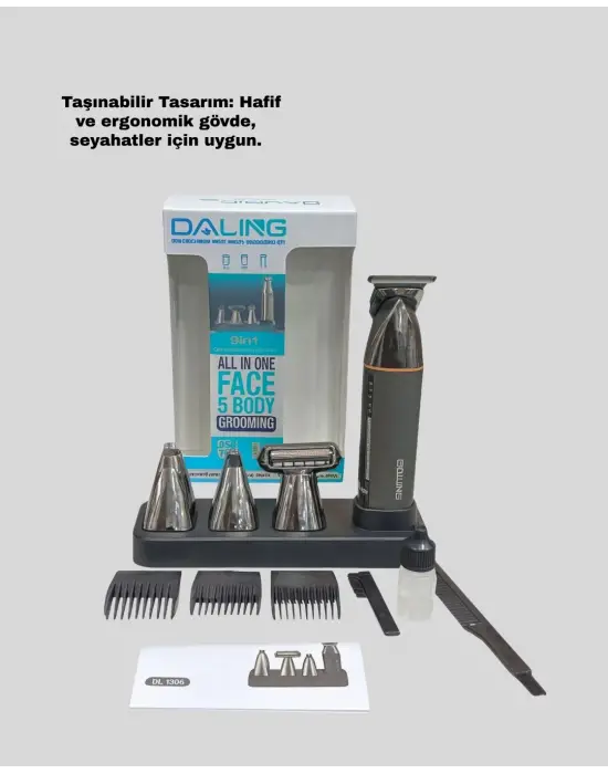 9’u 1 Arada Bakım Seti Güçlü Motorlu Saç Sakal Burun Kulak Trimmer