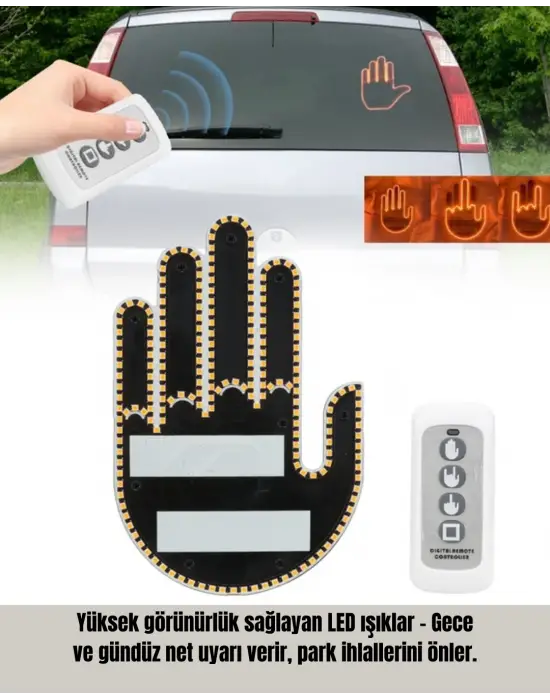 A Kalite Uzaktan Kumandalı Led Park Uyarı Işığı El Figürlü Model