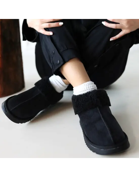 Zarif Siyah Süet Bot