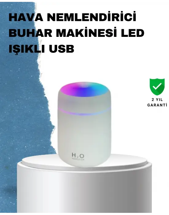 Abs Gövdeli 300ml Usb Nemlendirici – Beyaz, Gri, Pembe Renk