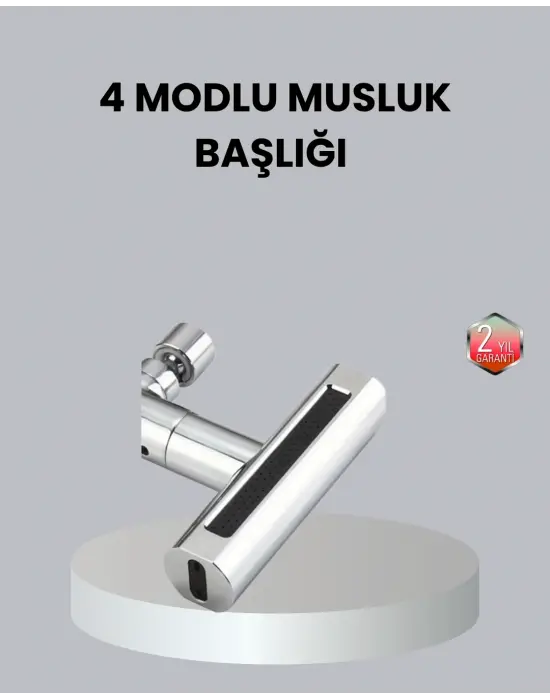 Abs Pirinç Alaşımlı Musluk Başlığı 4 Modlu 360° Dönebilen Ve Ekonomik