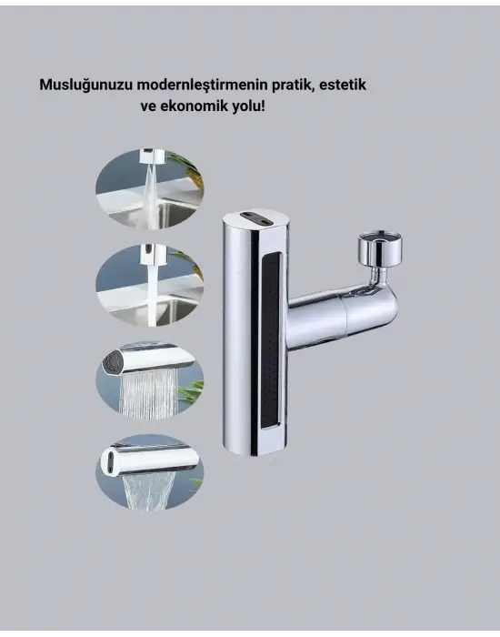 Abs Pirinç Alaşımlı Musluk Başlığı 4 Modlu 360° Dönebilen Ve Ekonomik