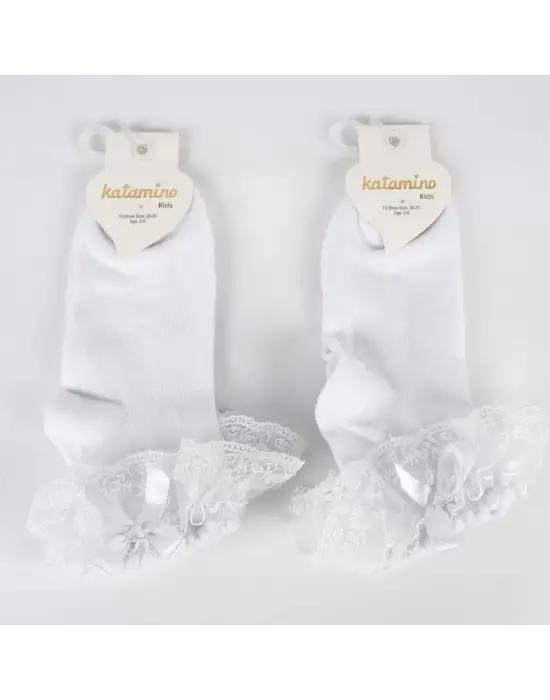 Omarı Yumuşak Dokulu Beyaz Soket Çorap