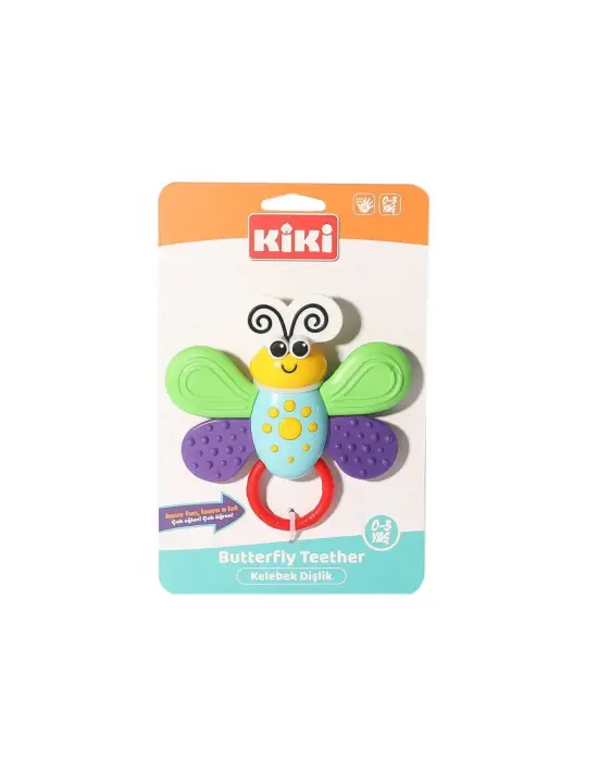 Omarı Eğlenceli Kelebek Desenli Dişlik Çıngırak