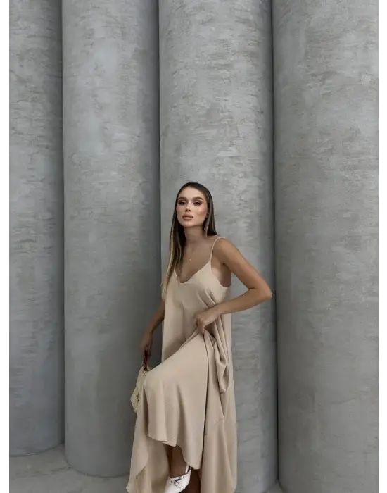 Aerobin uzun elbise bej pt