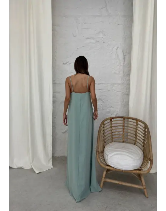 Aerobin uzun elbise çağla yeşili pt