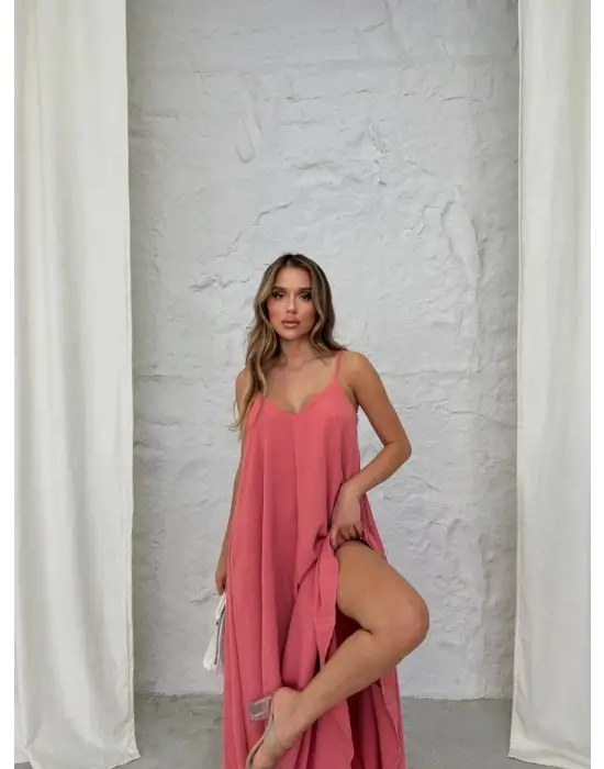 Aerobin uzun elbise pembe pt